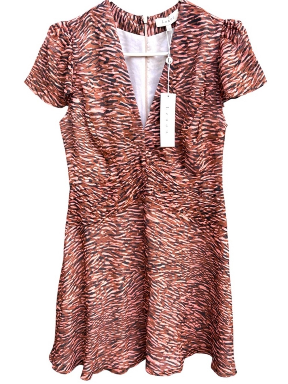 NWT Anthropologie Lenon V-Neck Flutter Sleeve Dress Size Small